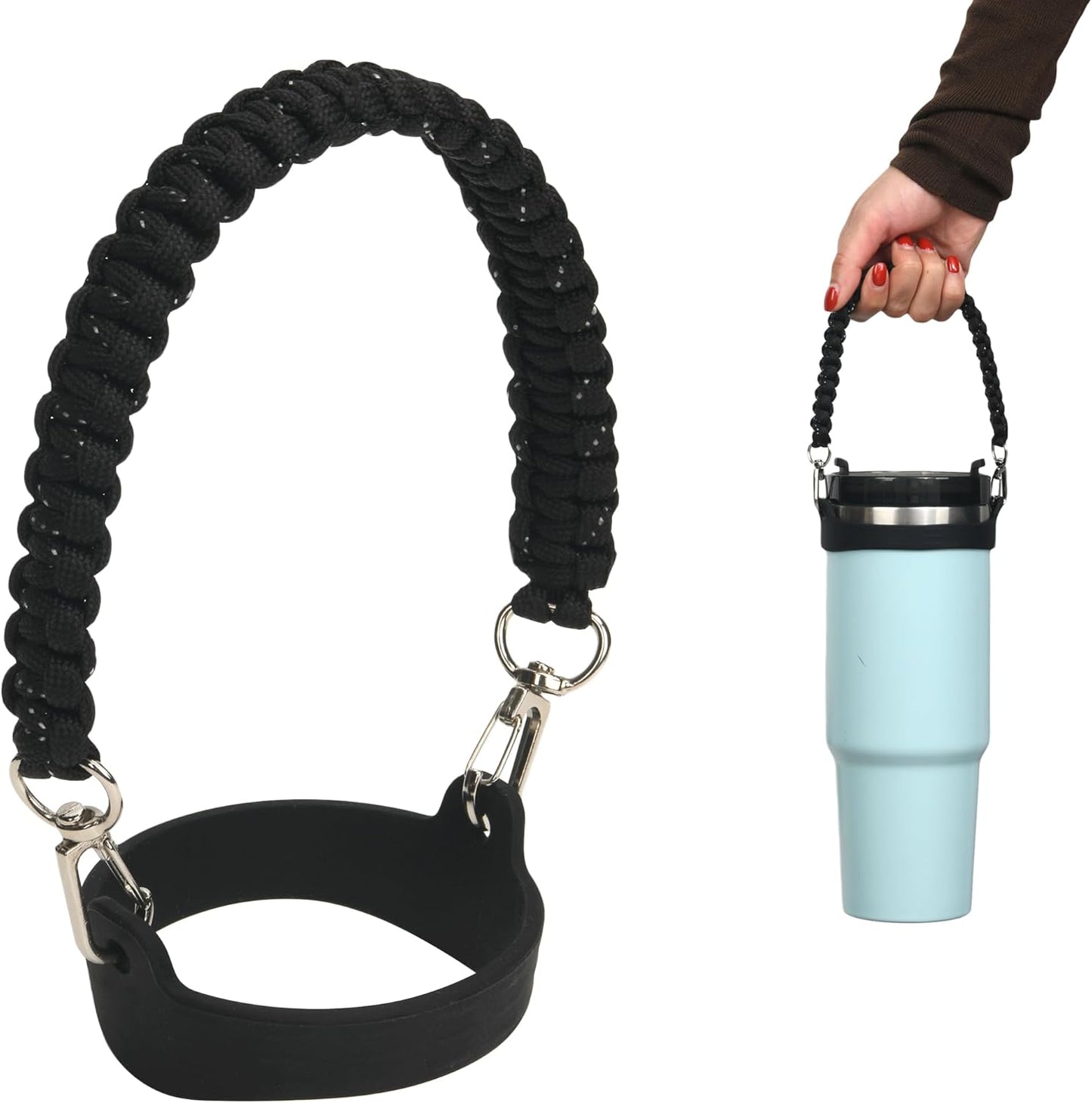 Wongeto Paracord Handle Strap for Stanley Cup - Heavy Duty Compatible with Stanley 40oz 30oz Tumbler, Stanley Cup Accessories