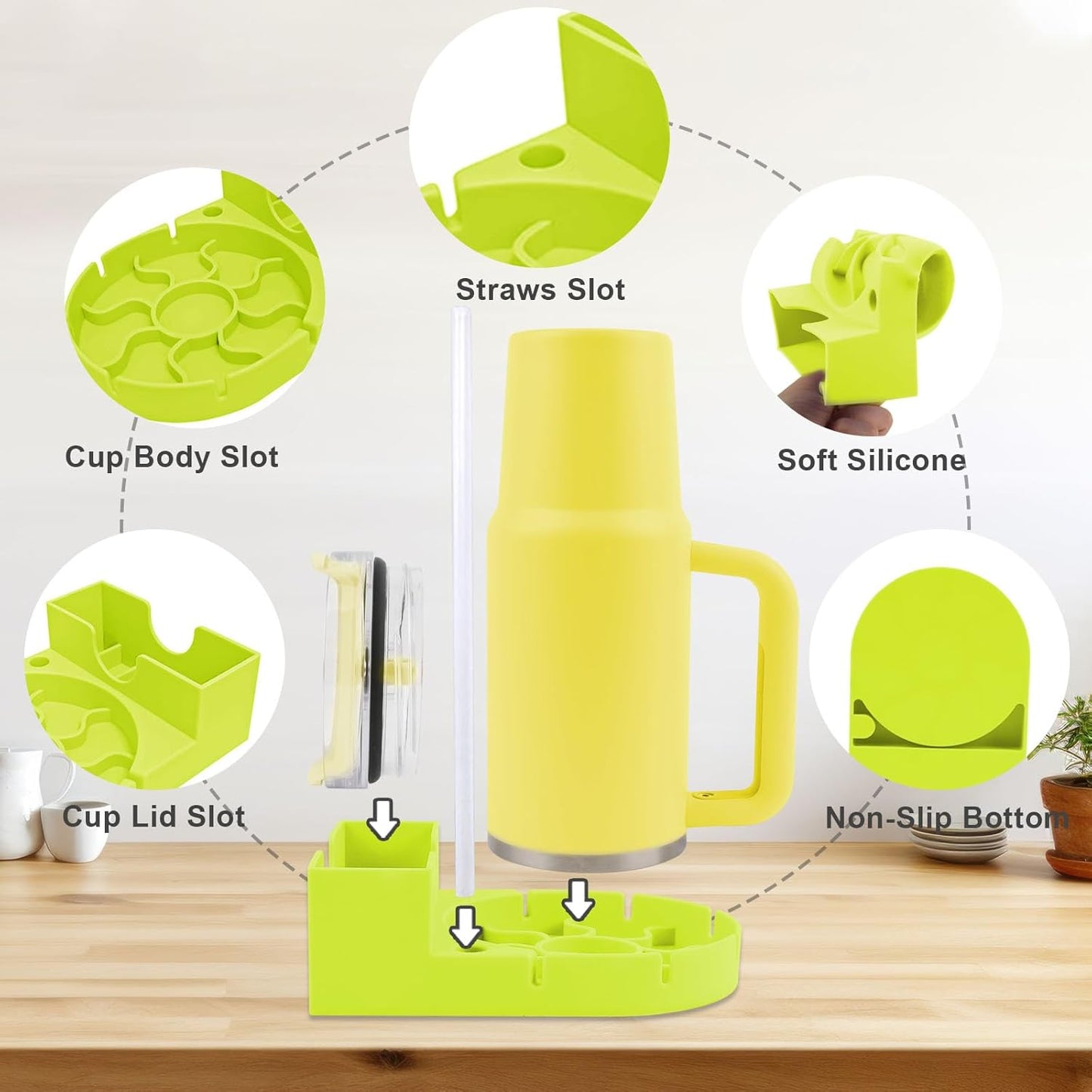 Water Bottle Drying Rack, Silicone Tumbler Drying Rack, Baby Bottle Dryer Holder, Cup Dryer for Stanley 20/30/40 oz, Mugs, Glasses