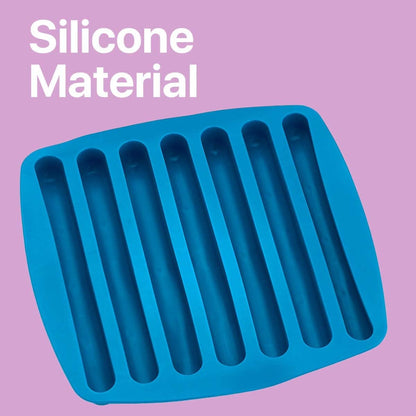 Cheer Collection Silicone Ice Stick Tray - Long Ice Cube Mold for Water Bottle Ice Stick - Easy Pop Out Water Bottle Ice Cube Tray -Thin Cylinder Ice Cube Mold for Sports and Water Bottles