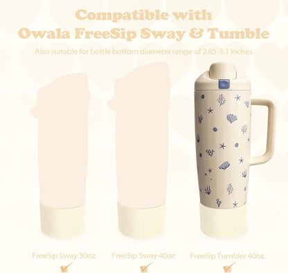 2PCS Silicone Boots for Owala 30oz & 40oz FreeSip Sway Bottles & Tumblers – Non-Slip, Scratch-Resistant, Stability Enhancer for Owala Accessories (Eucalyptus Green) - Colors A