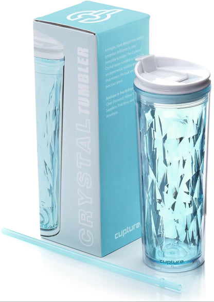 Cupture Crystal Click & Seal Shake Tumbler Cup for Hot or Cold Drinks - 22 oz (Black Diamond)