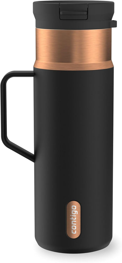Contigo SnapSeal 30 oz Stainless Steel Vacuum-Insulated Tumbler with Handle & Reusable Straw, Leakproof AutoClose Lid, Cup Holder Friendly, BPA-Free & Lead-Free, Dishwasher Safe