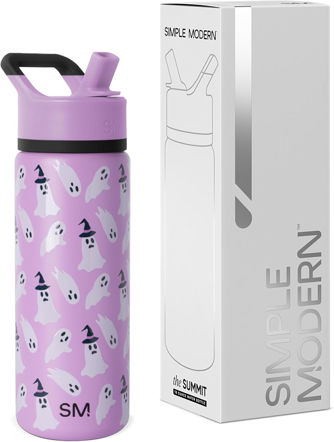Simple Modern Halloween Signature Voyager | 16oz Travel Coffee Mug Tumbler with 360° Lid | Gifts for Women Men | Ceramic-Lined Insulated Stainless Steel Cold Brew Iced Coffee Cup | Spooky Mix