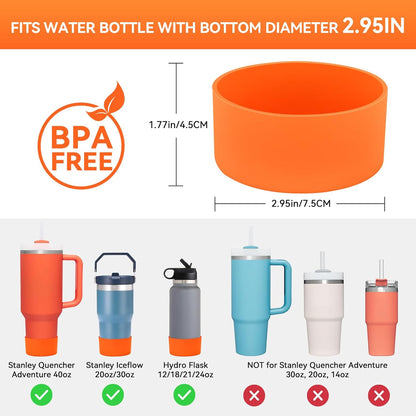 PICcircuit 2PCS for Stanley Boot, Silicone Bottom for Quencher Adventure 40oz 30oz IceFlow 20oz 30oz Bottle&for Hydroflask Tumbler 12-24oz for Stanley Cup Accessories Avoid Scratches&Noise