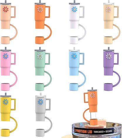 AIERSA 5Pcs Silicone Straw Cover Cap Compatible with 30&40 Oz Tumblers, Straw Tip Covers for Cups Accessories