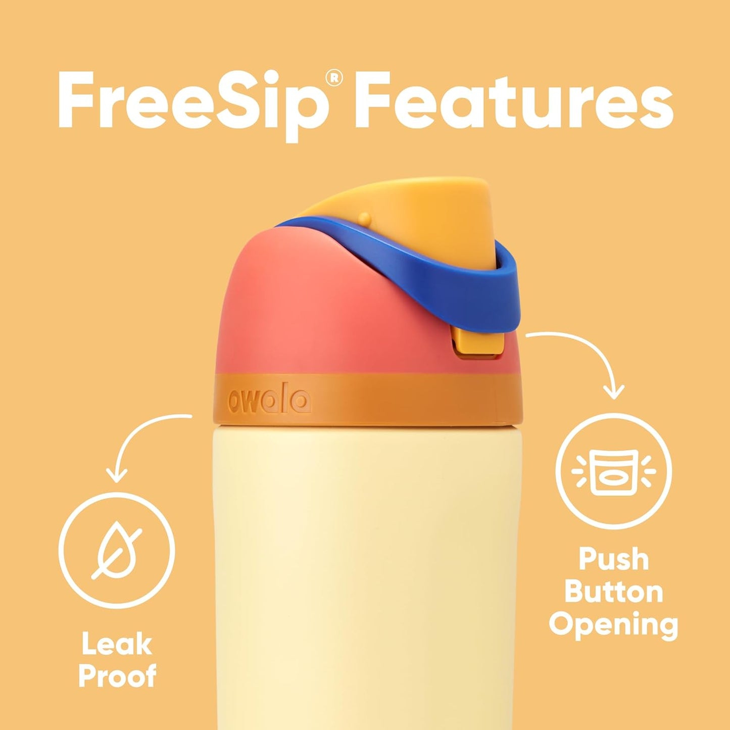 Owala FreeSip Insulated Stainless Steel Water Bottle with Straw, BPA-Free Sports Water Bottle, Great for Travel, 32 Oz, Denim