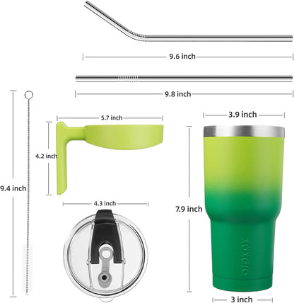 BJPKPK Tumbler With Handle And Straw Lid 40 oz Stainless Steel Insulated Coffee Tumbler Cups For Home, Office or Car,Turquoise