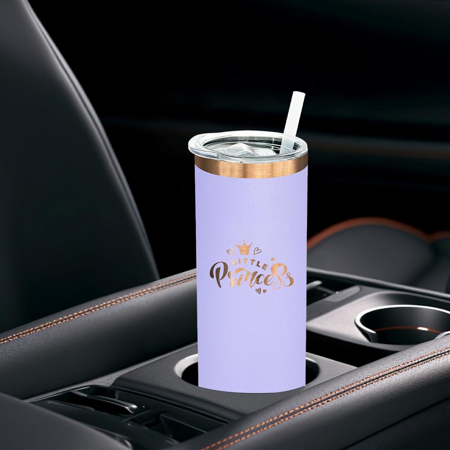20 oz Skinny Tumblers Bulk, Stainless Steel Insulated Tumbler with Lids and Straws, Slim Double Wall Powder Coated Travel Coffee Mugs Reusable Cup for Hot Cold Drinks (Black,1 pack)