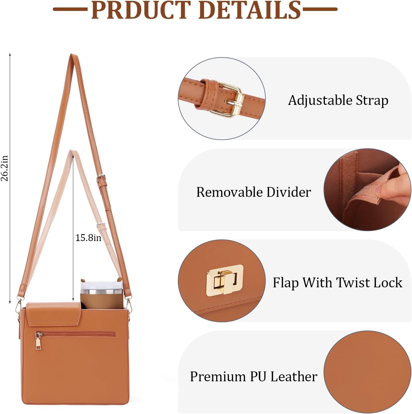 Stanley Purse Cup Holder Bag- Outdoor Portable Crossbody Bag for Stanley Cup Tumbler Purse