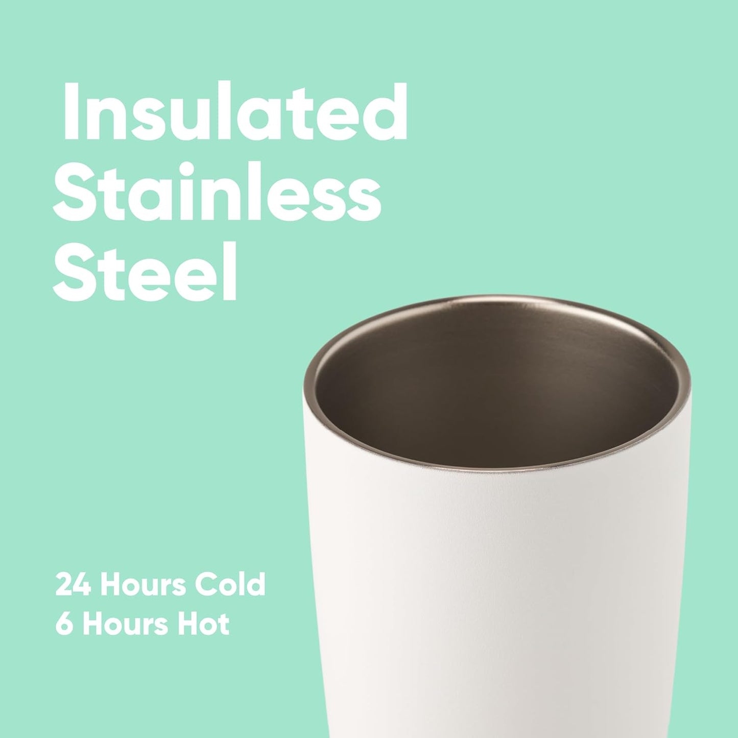 Owala SmoothSip Insulated Stainless Steel Coffee Tumbler, Reusable Iced Coffee Cup, Hot Coffee Travel Mug, BPA Free, 20 oz, Pink (Watermelon Breeze)