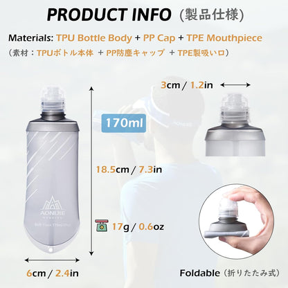 TRIWONDER Handheld Water Bottle for Running, Quick Grip Chill 17 oz Handheld Soft Water Bottle with Hand Strap Hydration Pack, BPA Sport Soft Flask (Blue)