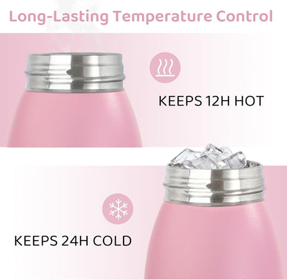 32oz Insulated Stainless Steel Water Bottle with Handle, Double Wall Leakproof Sport Water Bottle, BPA-Free, Keeps Cold 24H/Hot 12H, Ideal Gym Bottle for Men, Women, Office, Hiking, Black