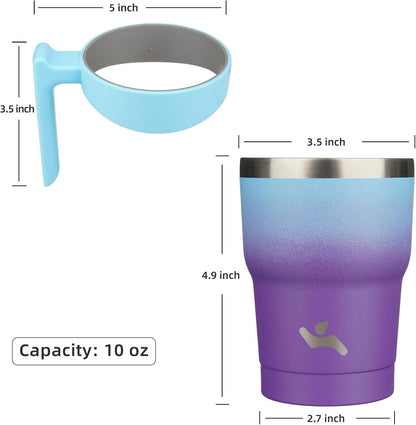 Konokyo 20 oz Tumbler with Handle and 2 Straw 2 Lid, Insulated Water Bottle Stainless Steel Vacuum Cup Reusable Travel Mug,Black