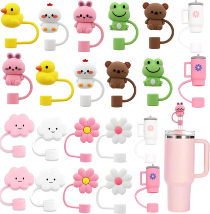 LDKEDKF 11Pcs Straw Cover for Stanley Cup, Silicone Straw Topper for Stanley Cup 30&40oz with Tumblers, 10mm 0.4in Lid Accessories (Reusable)