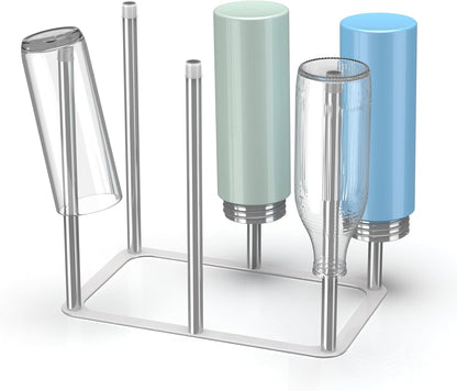 Water Bottle Drying Rack,Stainless Steel Bottle Rack Dryer, Plastic Bag Drying Rack, Dry Rack for Bottles,Space Saving Countertop Rack for Glass,Cups, Mugs,Mason Jars and Sports Bottles