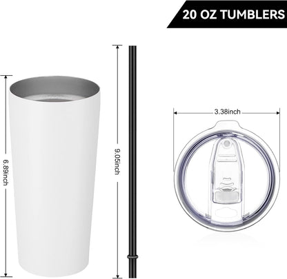 VEGOND 20oz Tumbler Bulk with Lid and Straw 1 Pack, Stainless Steel Vacuum Insulated Tumbler, Double Wall Coffee Cup Travel Mug, River Green