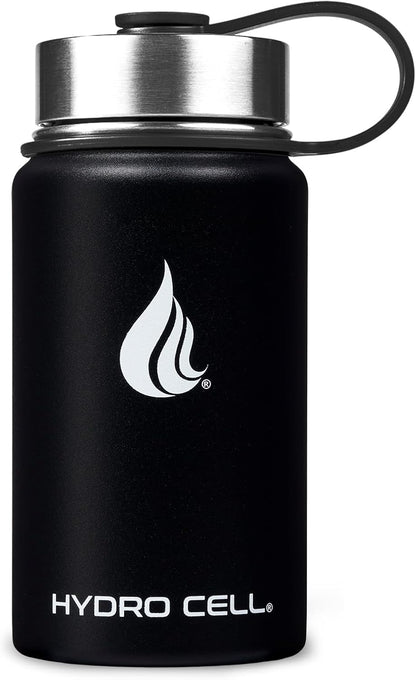 HYDRO CELL Stainless Steel Insulated Water Bottle with Straw - For Cold & Hot Drinks - Metal Vacuum Flask with Screw Cap and Modern Leakproof Sport Thermos for Adults (Neon 18oz)