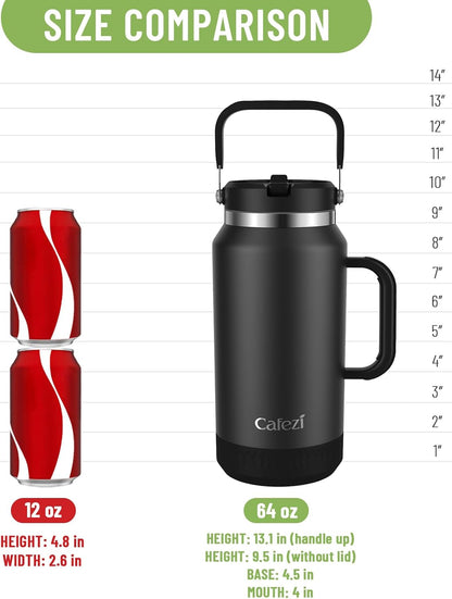 40 oz Insulated Tumbler with Top Handle and Flip Straw, Vacuum Insulated Stainless Steel Cup with Leak-Proof Lid, Sweat-Free, Fits Cup Holder, Keeps Ice Cold up to 30 Hours