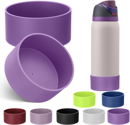 Mity rain 2PCS Silicone Boot for Owala Water Bottle 24 oz 32 oz, Anti-Slip Protective Sleeve Bottom Bumper Protector for FreeSip Stainless Steel Water Bottles Accessories