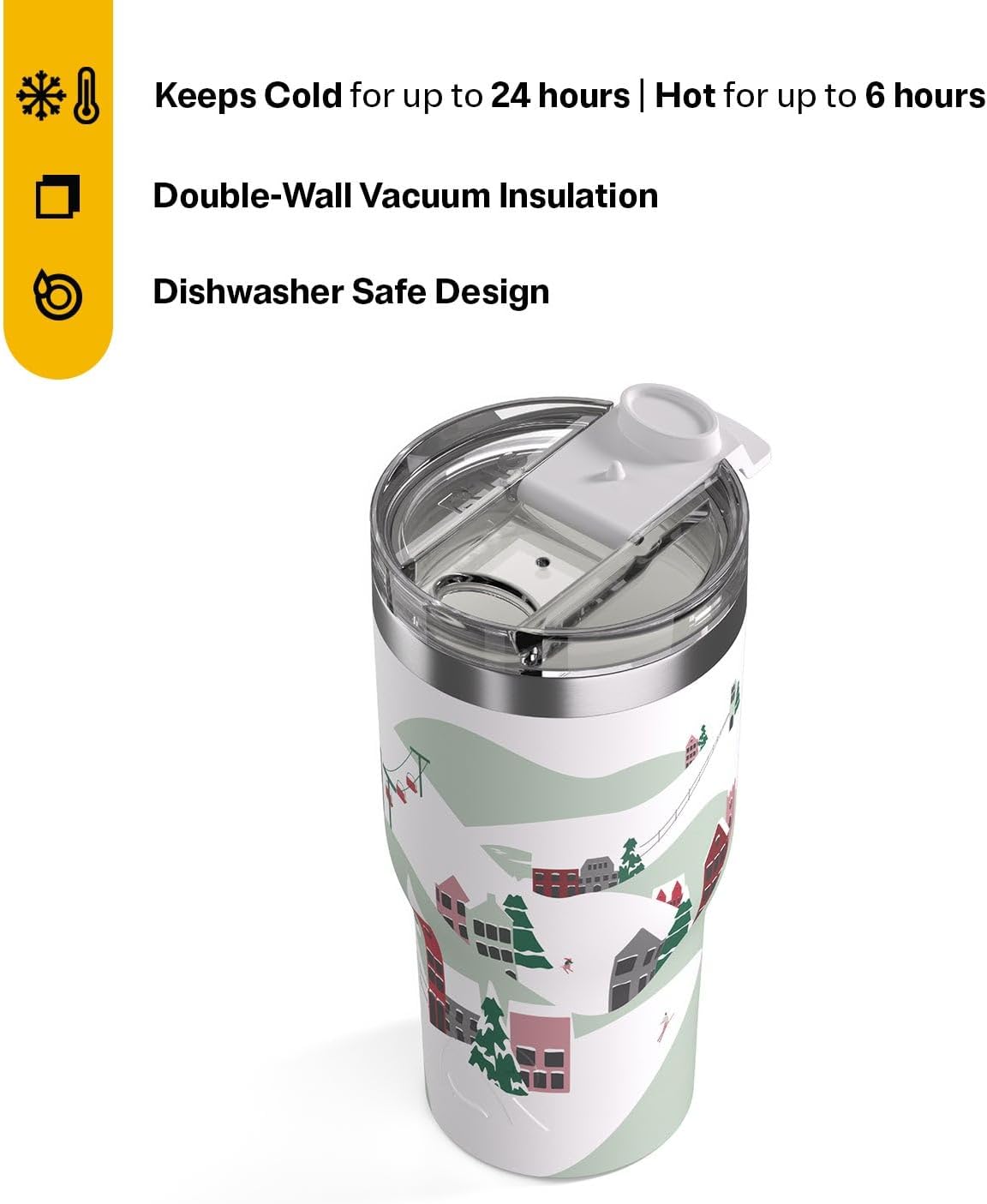 RTIC 20oz Essential Tumbler with Lid, Ceramic Lined, Insulated, Stainless Steel, Metal, Double Wall Vacuum-Insulation, Travel Cup for Iced Coffee, Tea, Hot and Cold Drink, Graphite
