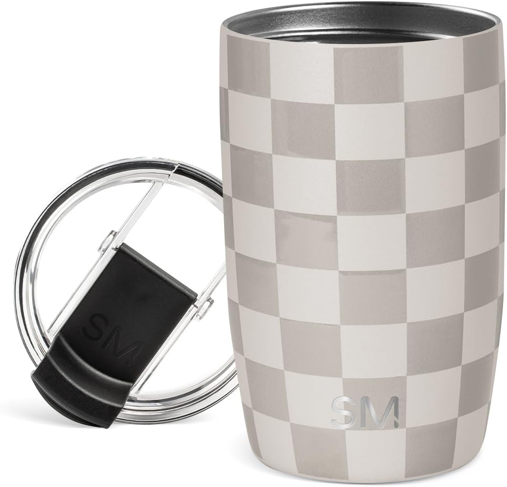 Simple Modern Voyager Tumbler with Flip Lid | Travel Coffee Mug | Insulated Stainless Steel Cold Brew Iced or Hot Coffee Cup | Gifts for Women Men Her Him | 16oz, Almond Birch