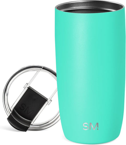 Simple Modern Voyager Tumbler with Flip Lid | Travel Coffee Mug | Insulated Stainless Steel Cold Brew Iced or Hot Coffee Cup | Gifts for Women Men Her Him | 16oz, Almond Birch