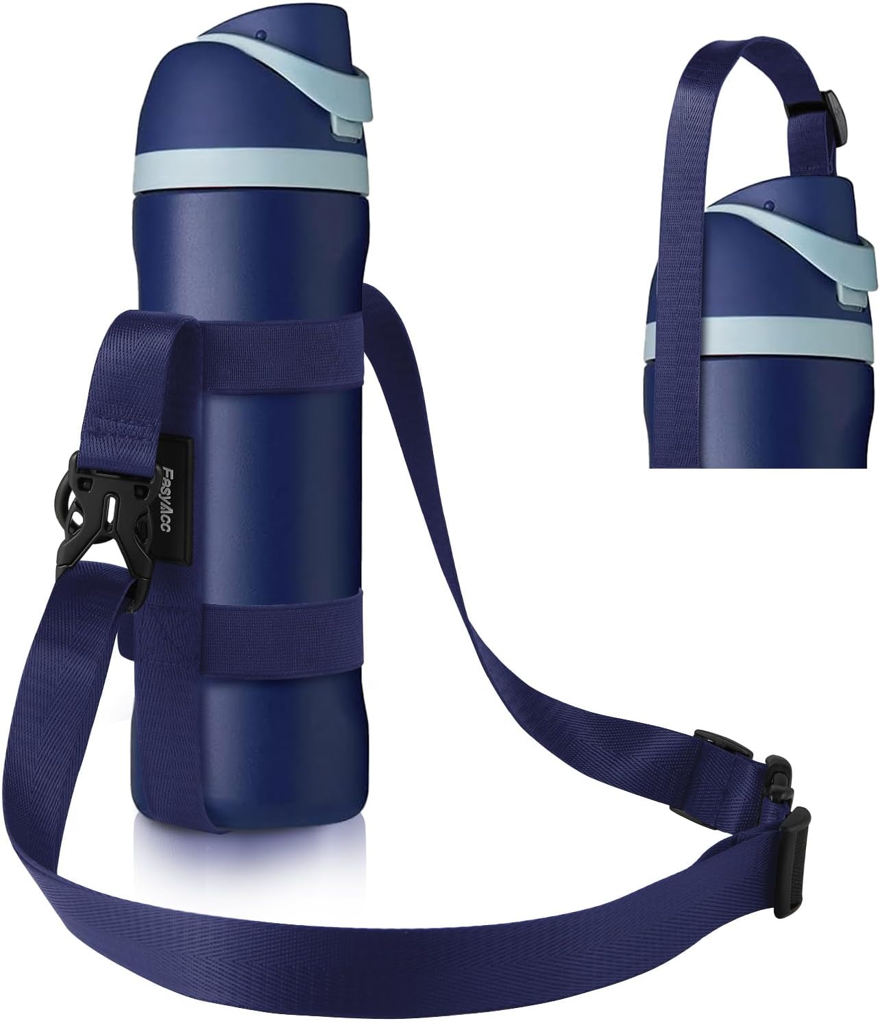 EasyAcc Water Bottle Holder Strap Sling, for Owala FreeSip 24 32 40 oz, Hydro Flask, Cirkul, Yeti, Stanley Flip, Universal Water Bottles, with Carabiner, for Walking Curise Travel (Bottle Excluded)