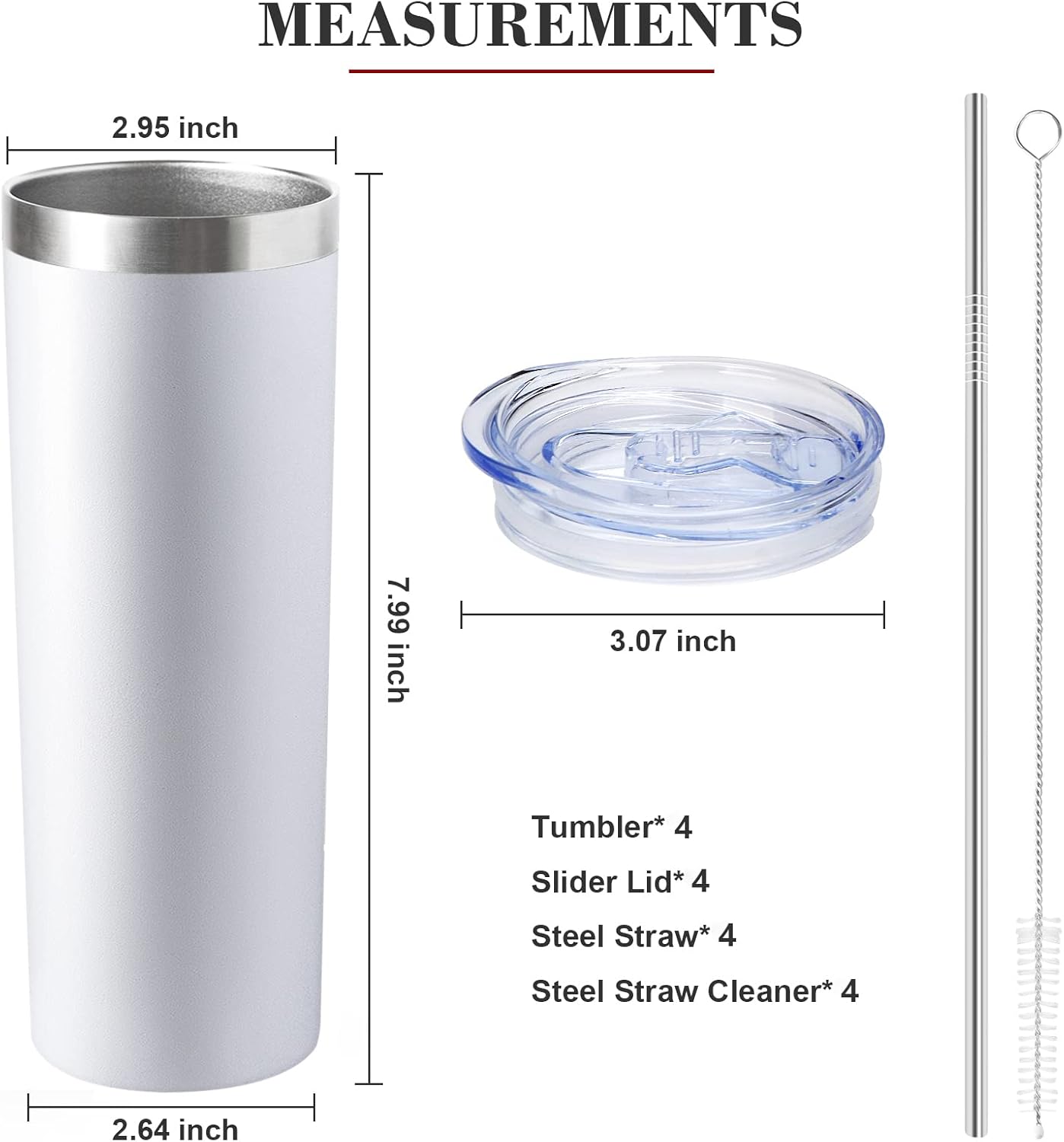 20 oz Skinny Tumblers with Lid and Straw,Stainless Steel Vacuum Insulated Tumbler Cup Double Wall Travel Coffee Mug, Thermal Water Tumbler for Hot and Cold Drinks(Rose Gold,1)