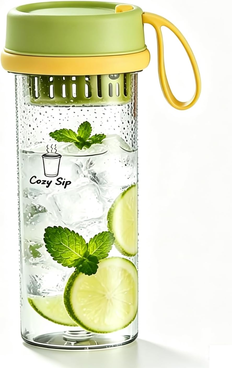 Fruit Infuser Water Bottle,17oz, Clear Water Bottle, Leakproof Plastic Water Bottle,Lightweight for Coffee, Tea, Fruit and Drinks, Shatter Proof, Reusable for Indoor & Outdoor(Orange)