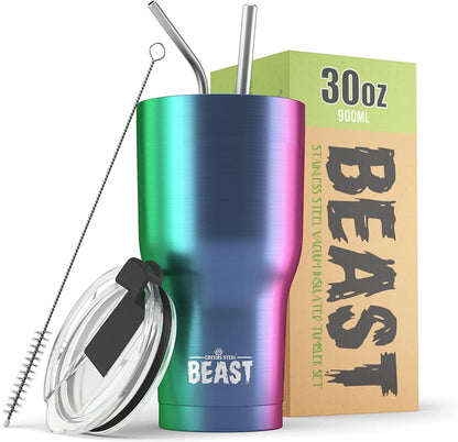 Beast 10 oz Tumbler Stainless Steel Vacuum Insulated Coffee Ice Cup Double Wall Travel Flask (Arctic White)