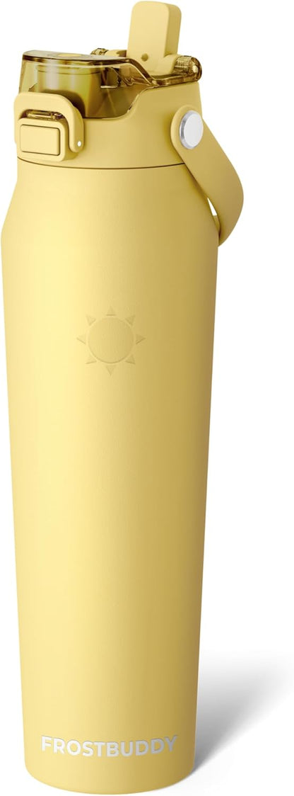 Frost Buddy 24oz Insulated Water Bottle with Straw & Chug Lid | Leak-Proof Stainless Steel | 24-Hours Cold | Sweat-Proof, Cup Holder Friendly | Ideal for Gym, Travel, Sports & Everyday Hydration - Colors A