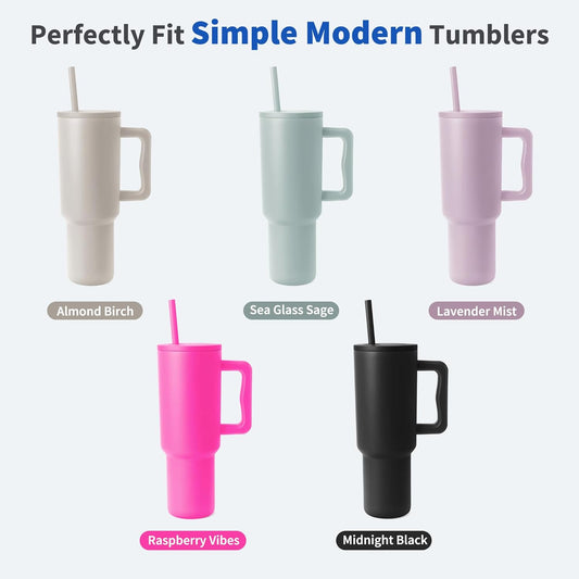Reusable Silicone Straws for Stanley/Simple Modern 40 oz Tumbler, 12.2 Inch Extra Large Rubber Drinking Straws for 20/30/40/50/64 oz Tumbler, Cleaning Brush