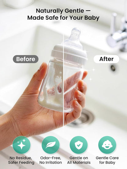 GROWNSY Bottle Washer Detergent Tablets, Plant-Based Enzyme Formula, Removes Milk Residue & Odor, Safe for Baby Bottles & Pump Parts, Compatible with All Bottle Washers, Unscented, 150 Count