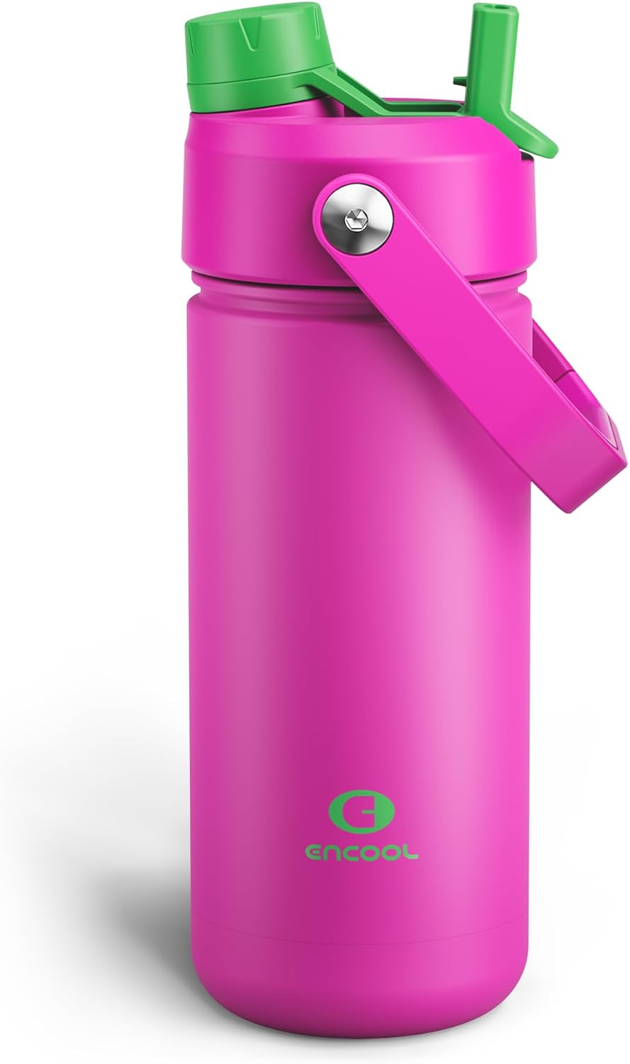 ENCOOL Insulated Water Bottle with Straw Stainless Steel Water Bottle, Leak-Proof, BPA-Free, Double Wall Vacuum Keeps Cold for 24 Hours for Sports, Travel, School (26 oz, Cotton Candy) - Colors B