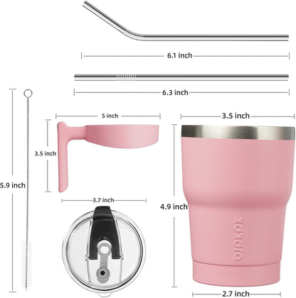 BJPKPK Tumbler With Handle And Straw Lid 40 oz Stainless Steel Insulated Coffee Tumbler Cups For Home, Office or Car,Turquoise
