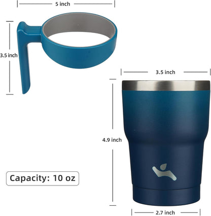 Konokyo 20 oz Tumbler with Handle and 2 Straw 2 Lid, Insulated Water Bottle Stainless Steel Vacuum Cup Reusable Travel Mug,Black