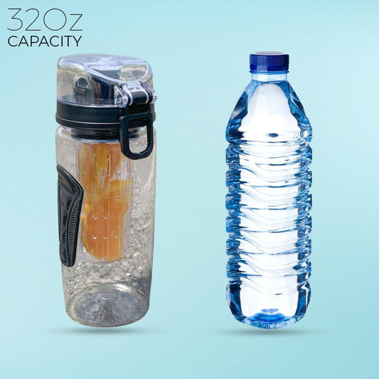 AIC Sport Fruit Infuser Water Bottle, Flip Top Lid & Dual Anti-Slip Grips, BPA Free Infuser Water Bottle,