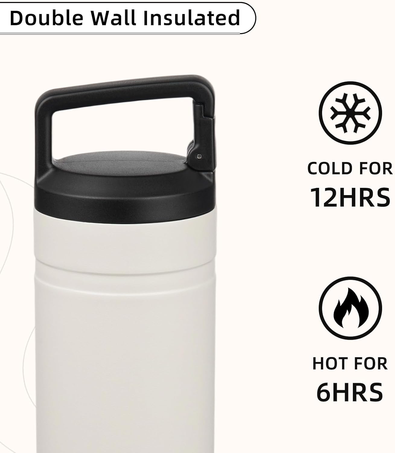BJPKPK Insulated Water Bottle with 2 Lids,20 oz Double Wall Stainless Steel Vacuum Tumbler Travel Coffee Mug,Wide Mouth Thermal Cup,Haze Blue