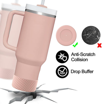 WUQID Water Bottle Boot, Diamond Silicone Boot Compatible with Stanleyy Tumbler 20-40oz & Hydroo Flask Bottle 12oz-24oz, Reduces Dents Sleeve Cover for More Bottles/Tumblers Bottom of 2.83-2.95in