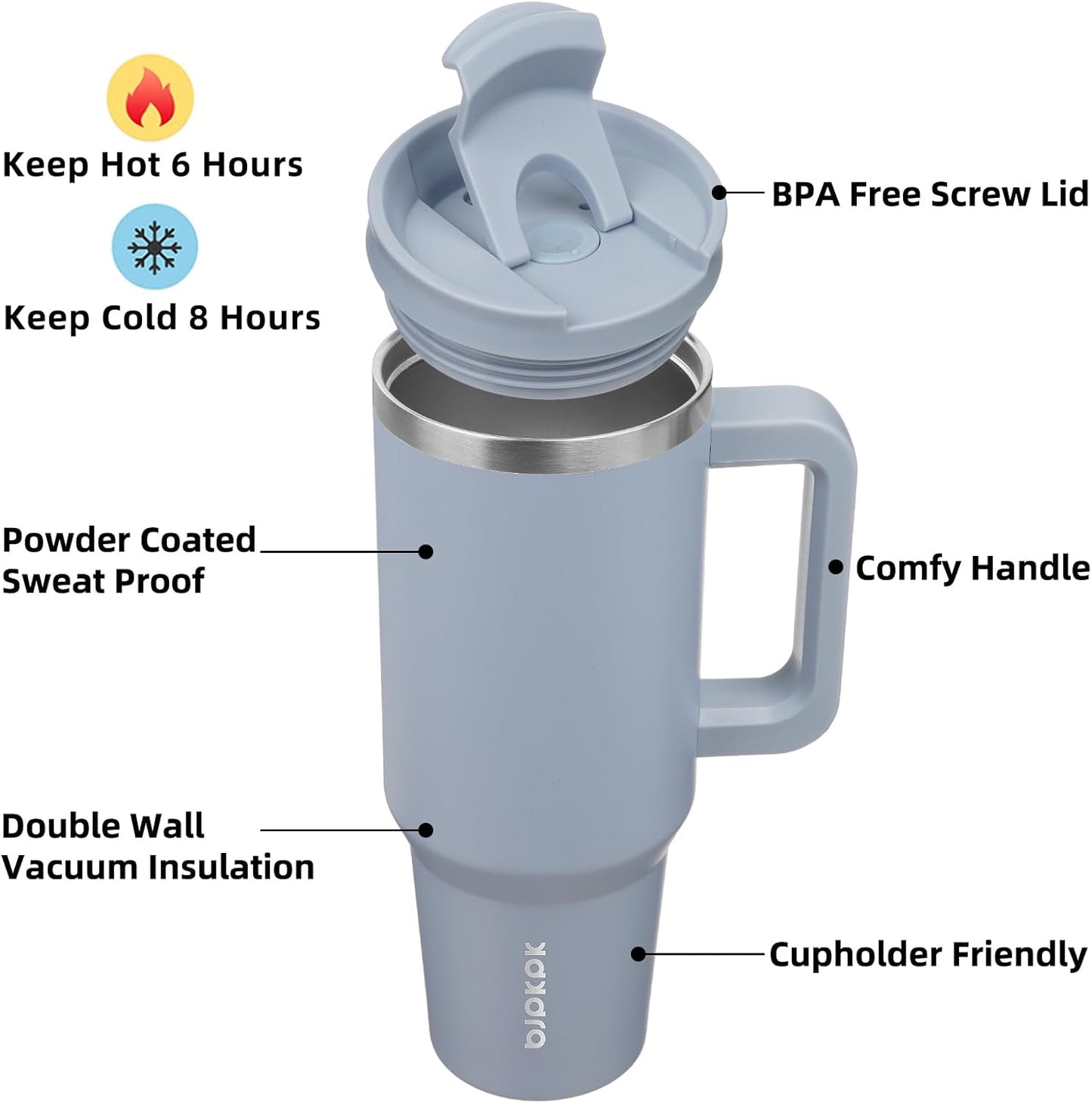 BJPKPK 30oz Stainless Steel Insulated Tumbler With Handle And Lid Straw Travel Coffee Mug Thermal Cup,Black