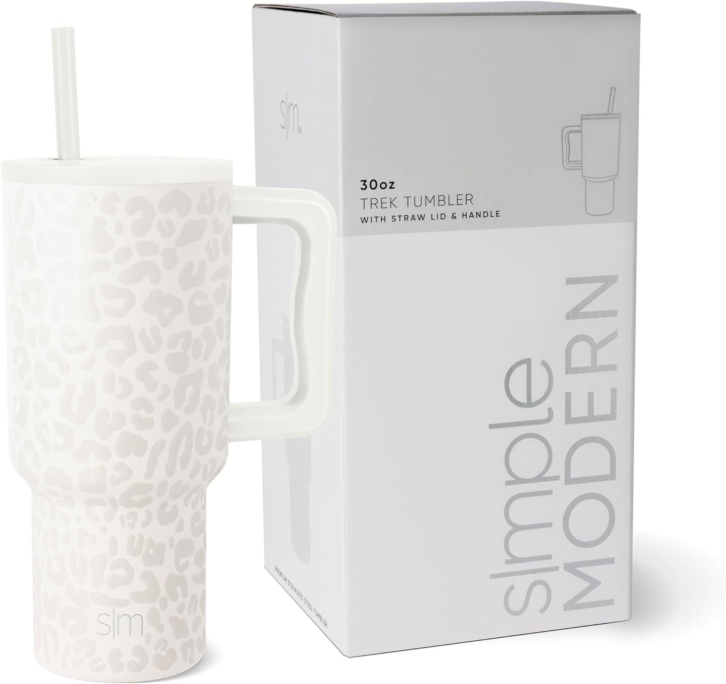 Simple Modern 40 oz Trek Tumbler with Handle and Straw Lid | Cup Holder Friendly Insulated Stainless Steel Travel Mug | Sea Glass Sage - Colors B