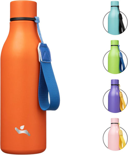 Konokyo Insulated Water Bottle with Strap,18 oz Double Wall Stainless Steel Vacuum Bottles Metal Water Flask,Macaron Green - Colors A