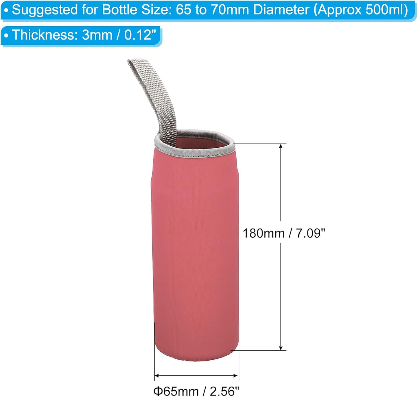 PATIKIL Water Bottle Sleeves, Neoprene Insulated Bottle Bag Holder Carrier Pouch with Finger Strap
