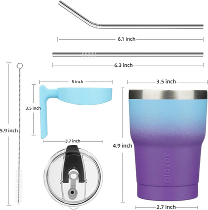 BJPKPK Tumbler With Handle And Straw Lid 40 oz Stainless Steel Insulated Coffee Tumbler Cups For Home, Office or Car,Turquoise