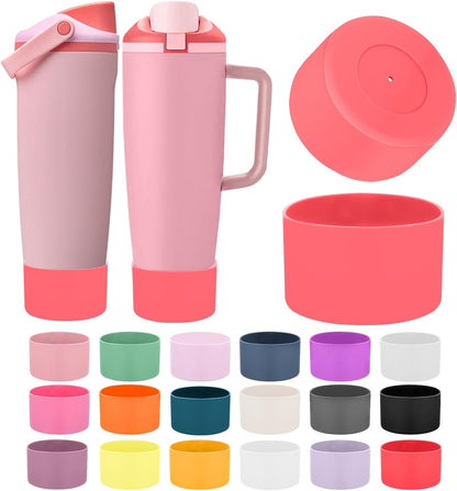 Mity rain 2PCS Protective Silicone Boots for Owala 30oz & 40oz FreeSip Sway Bottles & Tumblers - Accessories for owala, Enhances Stability & Prevents Scratches(Black Cherry)