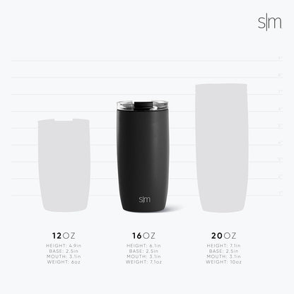 Simple Modern Voyager Tumbler with Flip Lid | Travel Coffee Mug | Insulated Stainless Steel Cold Brew Iced or Hot Coffee Cup | Gifts for Women Men Her Him | 16oz, Almond Birch