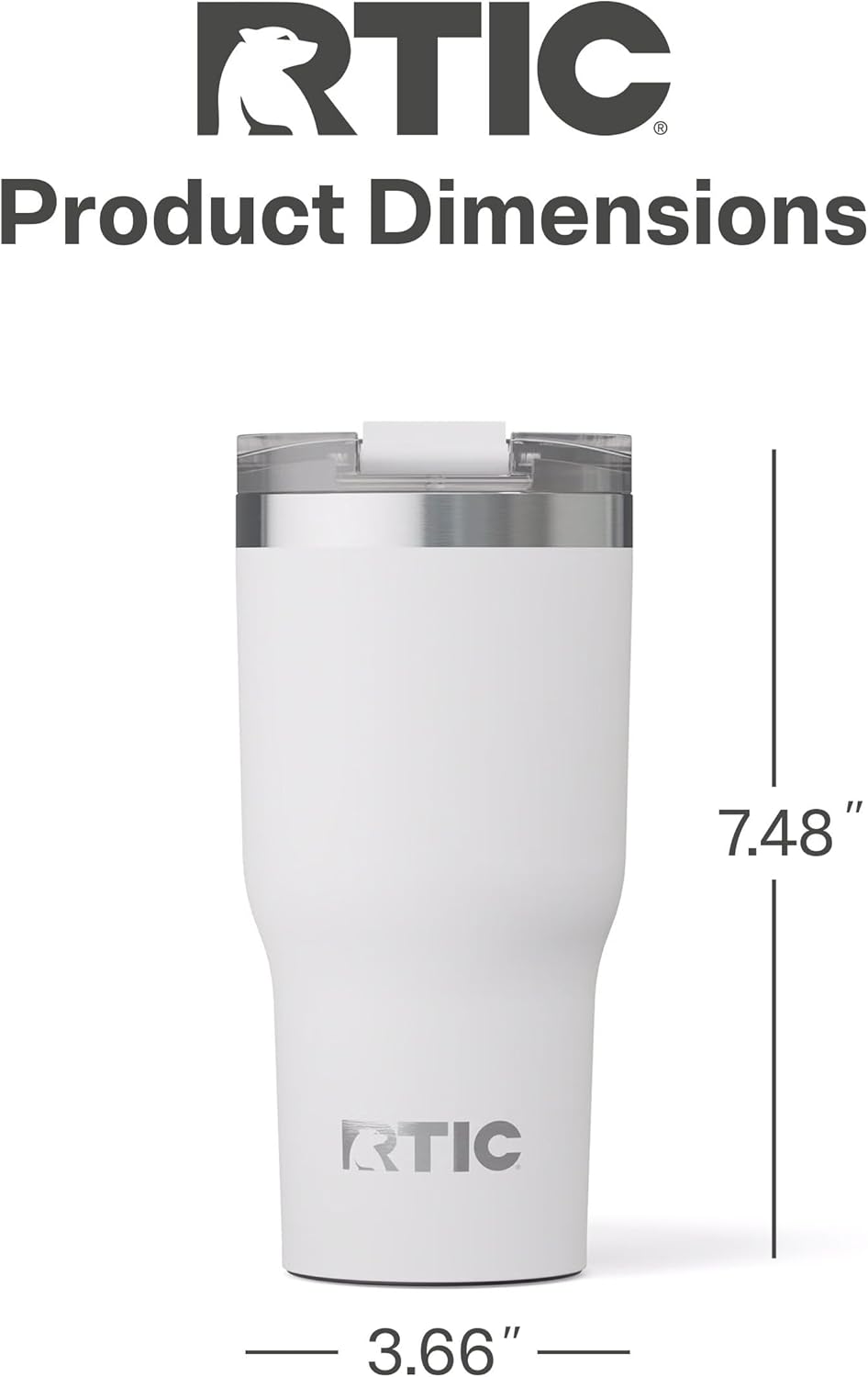 RTIC 20oz Essential Tumbler with Lid, Ceramic Lined, Insulated, Stainless Steel, Metal, Double Wall Vacuum-Insulation, Travel Cup for Iced Coffee, Tea, Hot and Cold Drink, Graphite