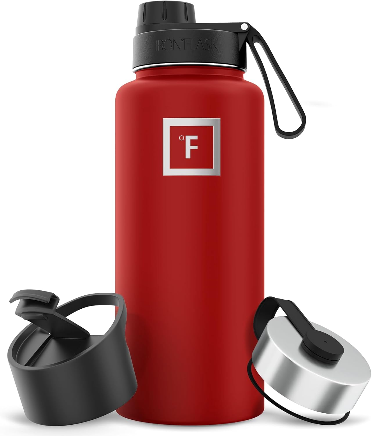IRON °FLASK Camping & Hiking Hydration Flask with Straw, Wide Mouth Insulated Stainless Steel Sports Water Bottle - 22 oz Aurora