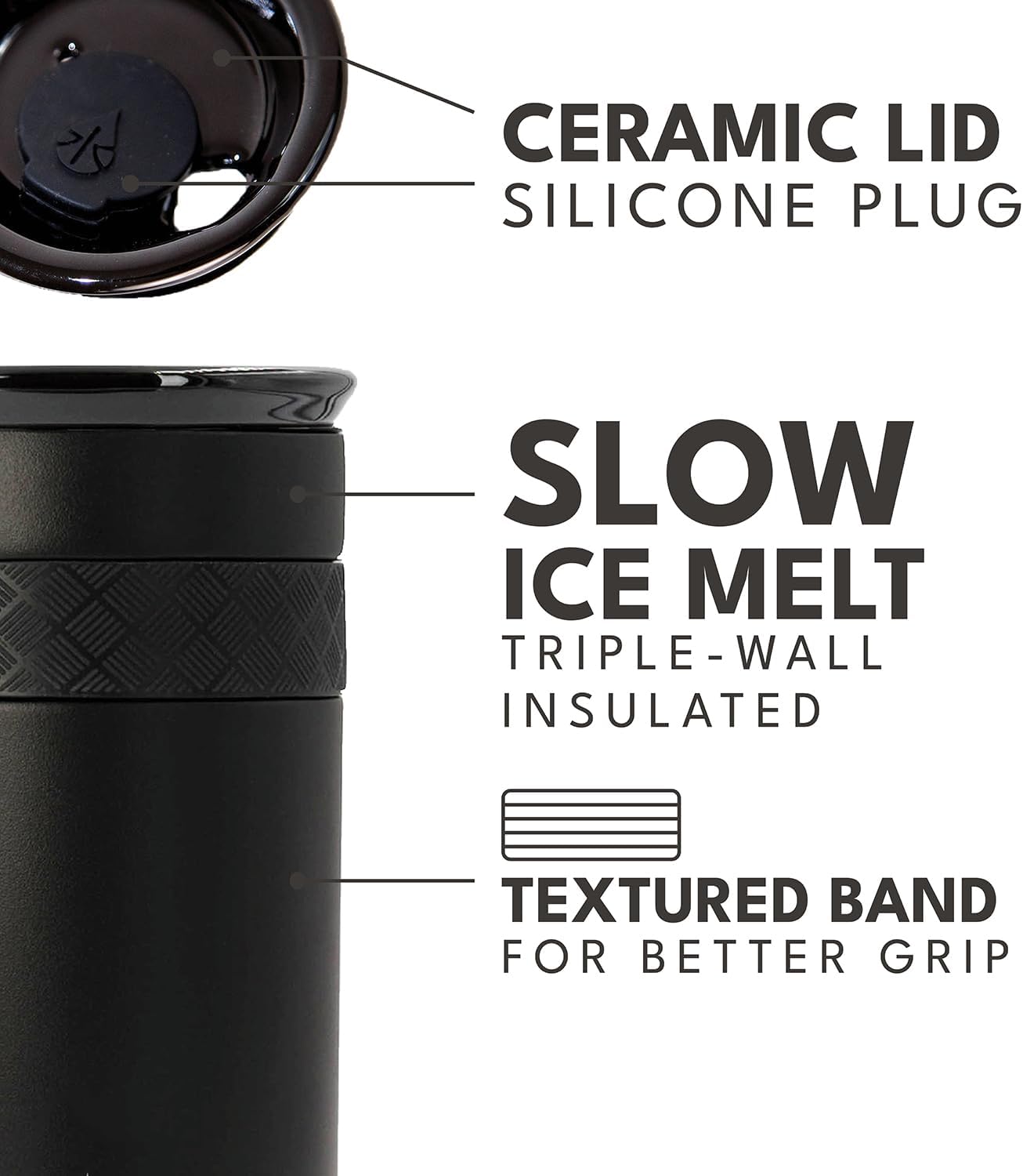 Elemental Artisan Insulated Tumbler, Triple Wall Coffee Travel Mug, Reusable Stainless Steel Coffee Tumbler with Ceramic Lid, Thermal Coffee Cups for Hot (6 Hrs) & Cold (18 Hrs), 16oz - Forest Green