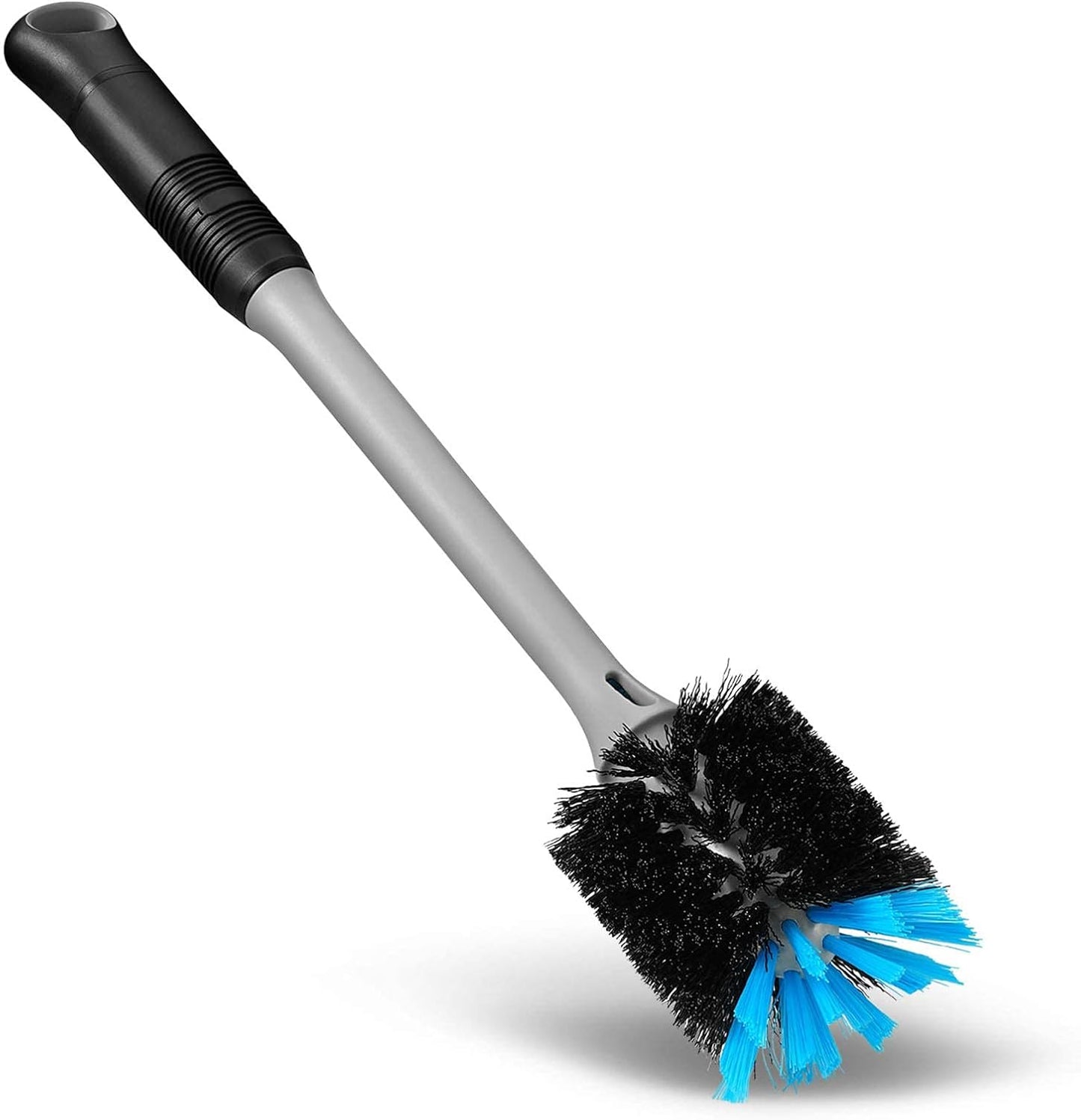 MOSOLAN 2-in-1 Water Bottle Brush and Straw Cleaner Brush, Long Handle Water Bottle Scrubbing Brush for Water Bottles, Glasswares, Mugs, Flasks, Tumblers and Kitchen Sink, Black, 1 Pack